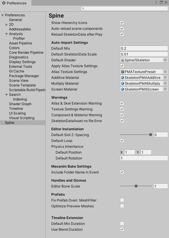 Unity - Manual: Avatar Muscle & Settings tab