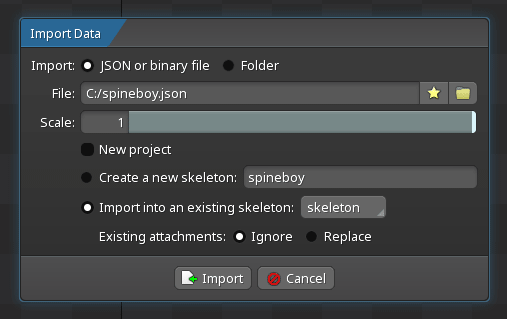 importing json auto-bone spine2d